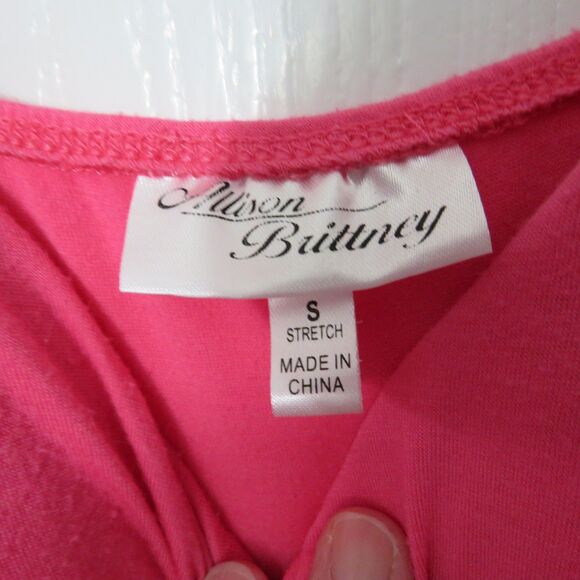 Allison Brittney Maxi Dress Women Sm Pink A Line W/ Straps and Built in Bra - Picture 3 of 9